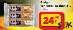 AMİGO YER FISTIKLI KROKAN 3'LÜ 90 G fiyat ve kampanya bilgisi